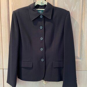 Ralph Lauren Black Jewel-Neck Suite/Blazer Jacket